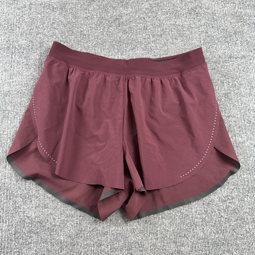 Lululemon Womens Relaxed Fit Lined Running Shorts Maroon Red Size M 3in Inseam